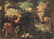 TINTORETTO, Jacopo Flight into Egypt oil